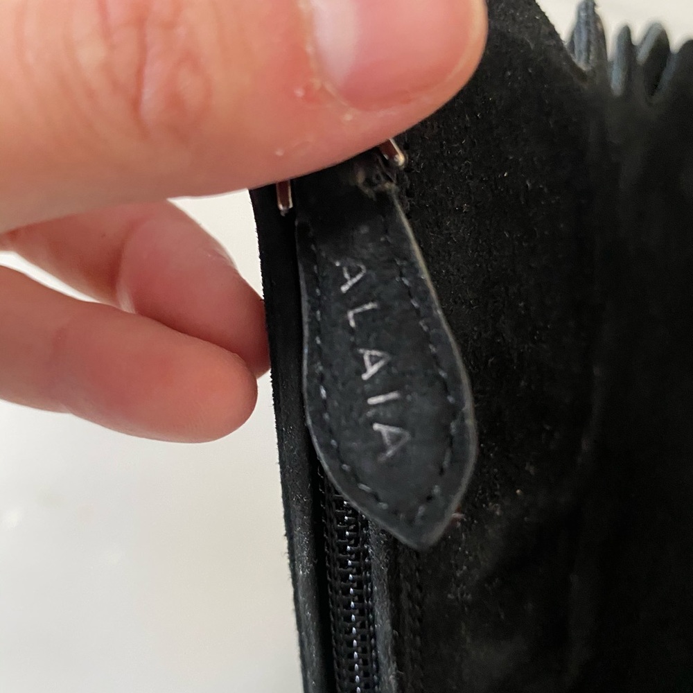 Azzedine Alaia Knee High Black Suede Boots - Picture 4 of 7